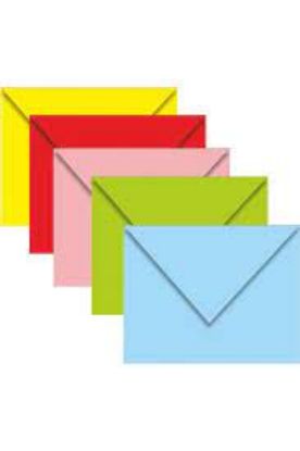 Asil Doğan Kartvizit Renkli Zarf-80 GR 5 Renk 7x9 80 GR AS-7104 (1000 Adet) resmi