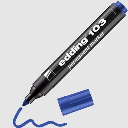 Edding Markör Permanent Yuvarlak Uç Mavi 103 (10 Adet) resmi