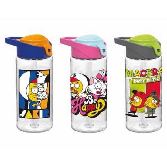 Gıpta Matara Kral Şakir Pipetli Desenli Tritan 500 CC resmi