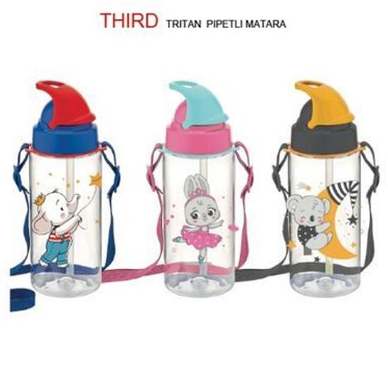 Gıpta Matara Thırd Tritan Desenli Pipetli 500 CC K7511 resmi