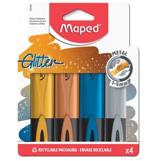 Maped Fosforlu Kalem Glıtter Metal 4 Lü resmi