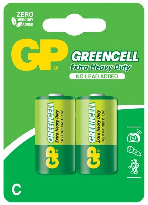 GP Greencel R14 Orta Boy Çinko Pil 2'li Paket GP14G-U2 resmi