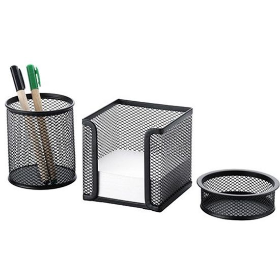 Cassa Masa Seti Kalemlik Ataşlık Kağıtlık Seti Perforeli Siyah 8915 resmi