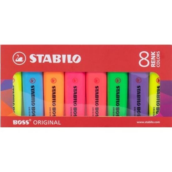 Stabilo Fosforlu Kalem Boss Orıgınal 8 Li Paket 70/8 resmi