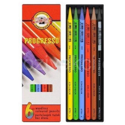 Koh-I Noor Set Of Woodless ColouRed Pencils 8755 6 resmi