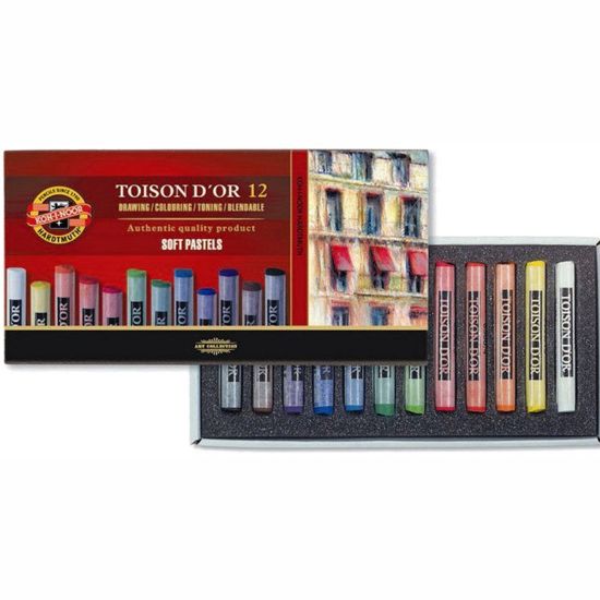 Koh-I Noor Set Of Artist´s Dry Chalks 8512 12 resmi