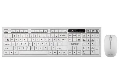 Everest KM-6121 Beyaz Kablosuz Q Slim Klavye + Mouse Set resmi