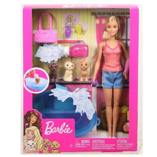 Barbie Ve Köpekleri Banyo Keyfinde Oyun Seti GDJ37 resmi