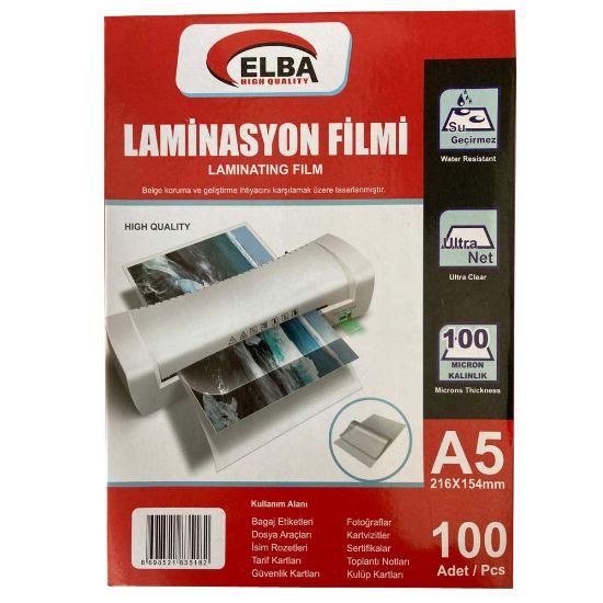 Elba Laminasyon Filmi A5 100 MIC 216x154 (100 Adet) resmi