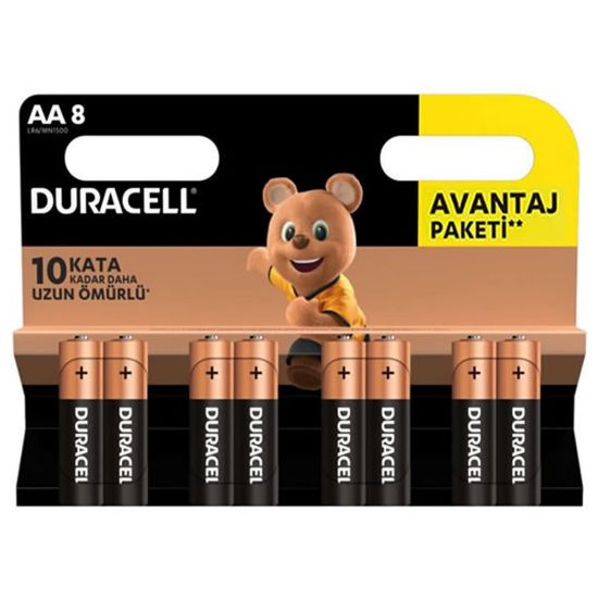 Duracell Alkalin Kalem Pil (AA) 8 Lİ Kartela resmi