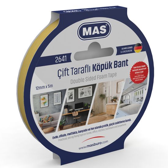 Mas Çift Taraflı Köpük Bant 12 MM x 5 M 2641 resmi