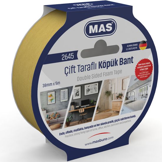 Mas Çift Taraflı Köpük Bant 38 MM x 5 M 2645 resmi