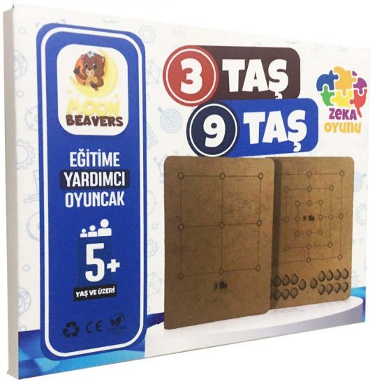 Moon Beavers 3 Taş ve 9 Taş Ahşap Eğitici Oyun resmi