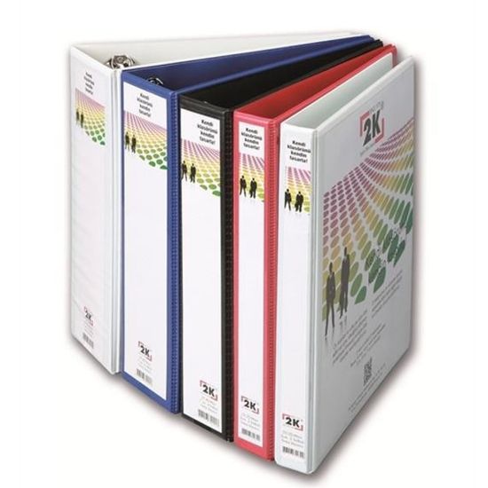 2K Sunum Klasörü Cepli 4 Halkalı 70 MM Kırmızı 07-4D-K resmi