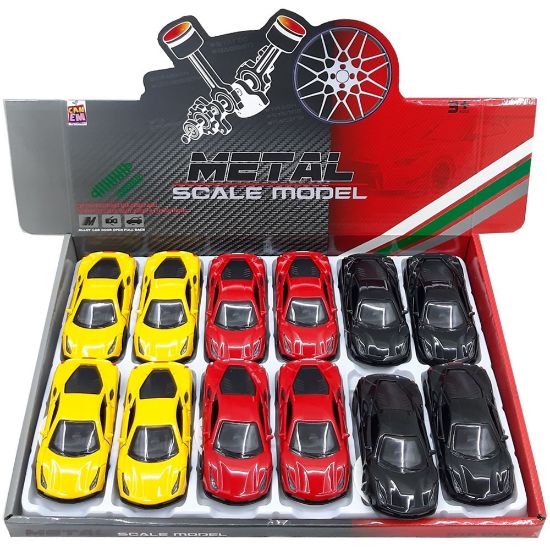 Canem Oyuncak Çekbırak Metal Araba 4311B (12 Adet) resmi