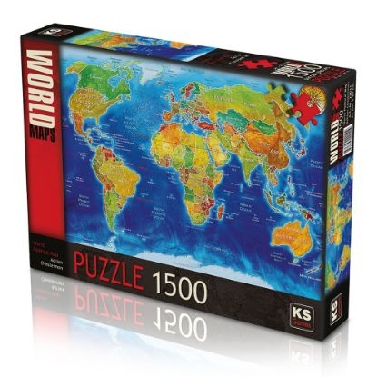 Ks Games Puzzle 1500 World Political Map 22011 resmi