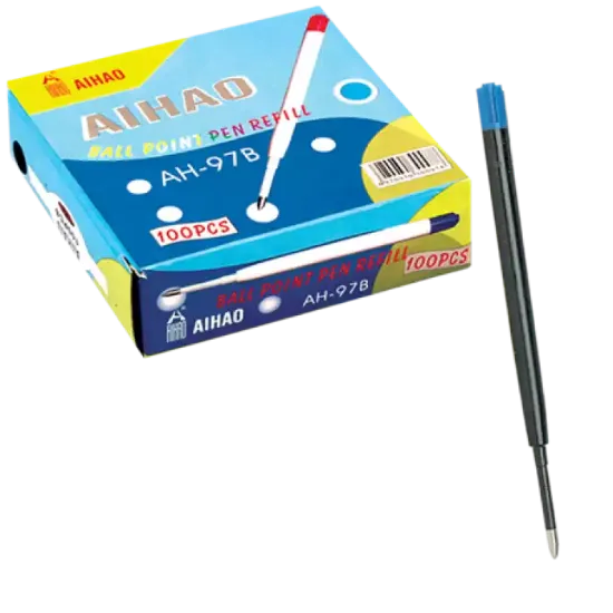Aihao Tükenmez Kalem Yedeği Parker Tipi Plastik Mavi 97-B (100 Adet) resmi