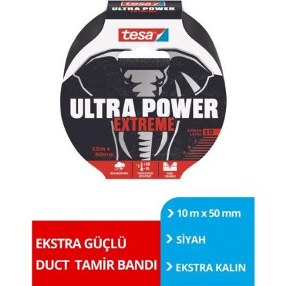 Tesa Ultimate Power Extra Güçlü Duct Tamir Bandı Siyah 10m x 50mm resmi