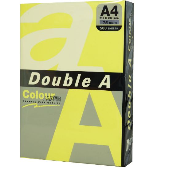 Double A Renkli Kağıt 500 LÜ A4 75 GR Fosforlu Sarı resmi