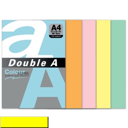 Double A Renkli Fotokopi Kağıdı 100 LÜ A4 80 GR Limon Sarısı resmi