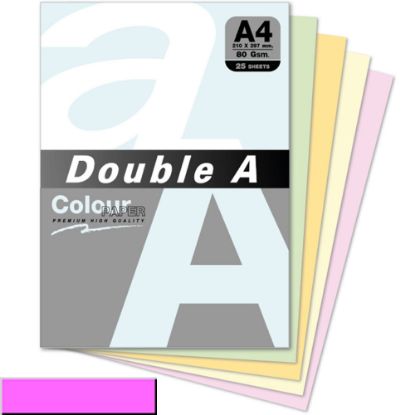 Double A Renkli Kağıt 25 Lİ A4 80 GR Pastel Pembe resmi