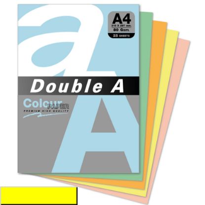 Double A Renkli Kağıt 25 Lİ A4 80 GR Limon Sarısı resmi