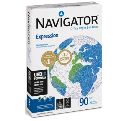 Navigator Fotokopi Kağıdı Gramajlı Laser-Copy-Inkjet Expression 500 LÜ A4 90 GR Beyaz resmi