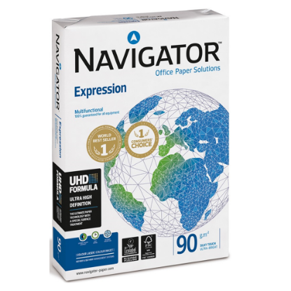 Navigator Fotokopi Kağıdı Gramajlı Laser-Copy-Inkjet Expression 500 LÜ A3 90 GR Beyaz resmi