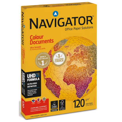 Navigator Fotokopi Kağıdı Gramajlı Laser-Copy-Inkjet Colour Documents 250 Lİ A4 120 GR Beyaz resmi