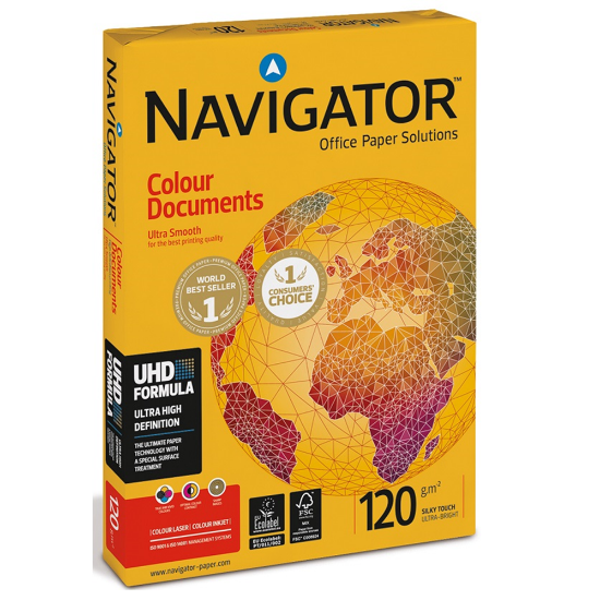 Navigator Gramajlı kağıt Colour Documents 250 Lİ A4 120 GR Beyaz resmi
