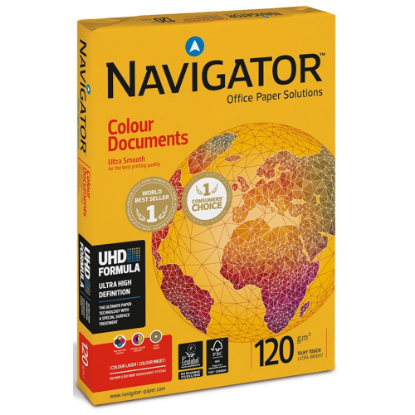 Navigator Fotokopi Kağıdı Gramajlı Laser-Copy-Inkjet Colour Documents 500 LÜ A3 120 GR Beyaz resmi