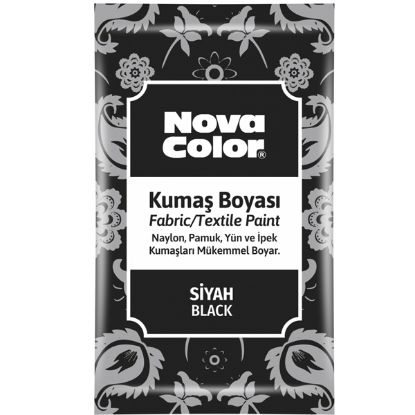 Nova Color Kumaş Boyası Toz 12 GR Siyah Nc-904 (12 Adet) resmi