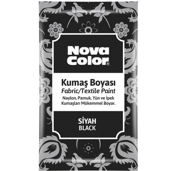 Nova Color Kumaş Boyası Toz 12 GR Siyah Nc-904 (12 Adet) resmi
