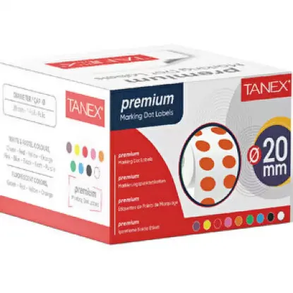 Tanex Nokta Etiket 20 MM 2500 Li Turuncu Tekli Kutu  resmi