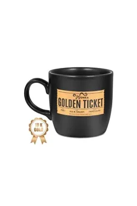 Mabbels Kupa Willy Wonka Golden Ticket Siyah Mug-384496 resmi