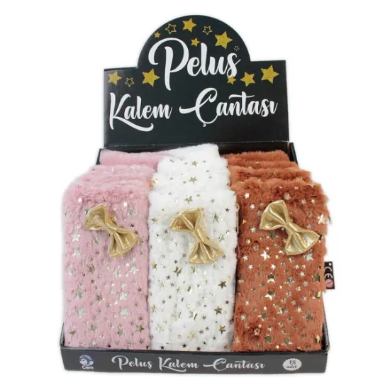 Dolphin Kalem Çantası Peluş Yaldızlı Kç PC-630 resmi