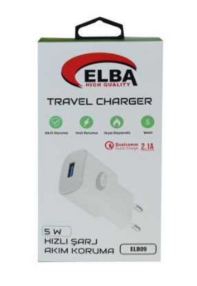 Elba Elb09 5W 2.1A Hızlı Şarj Akıllı Koruma Usb EV Şarj Kafa  resmi