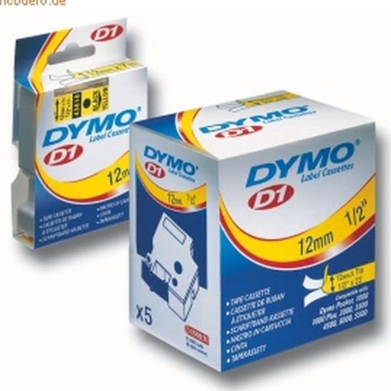 Dymo D1 Şerit Standart 12 MMx7 MT Siyah Üzerine Altın 45023 resmi