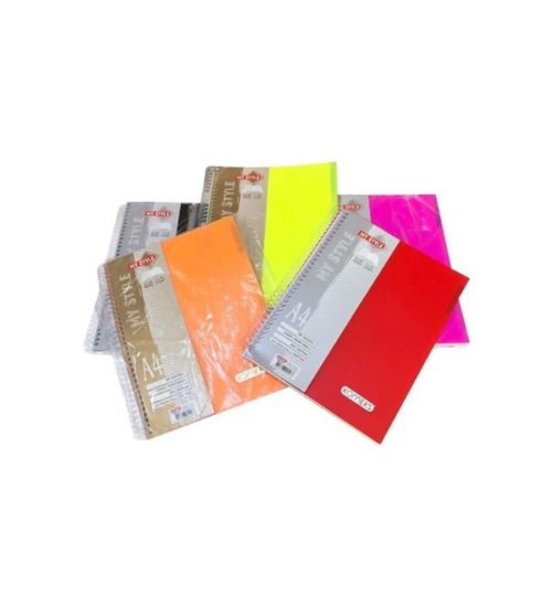 Komeks Spiralli Defter Plastik Kapak 2+2 Seperatörlü Kareli-Çizgili 120 YP A4 resmi