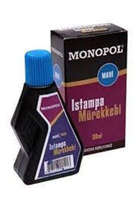 Monopol Istampa Mürekkebi 30 ML Mavi 1121 (12 Adet) resmi