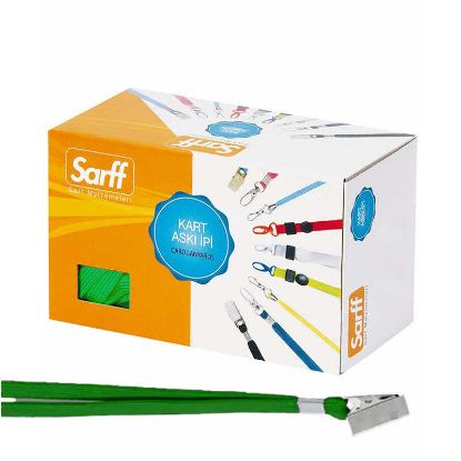 Sarff Kart Askı İpi Metal Klipsli Yeşil 15311213 (50 Adet) resmi