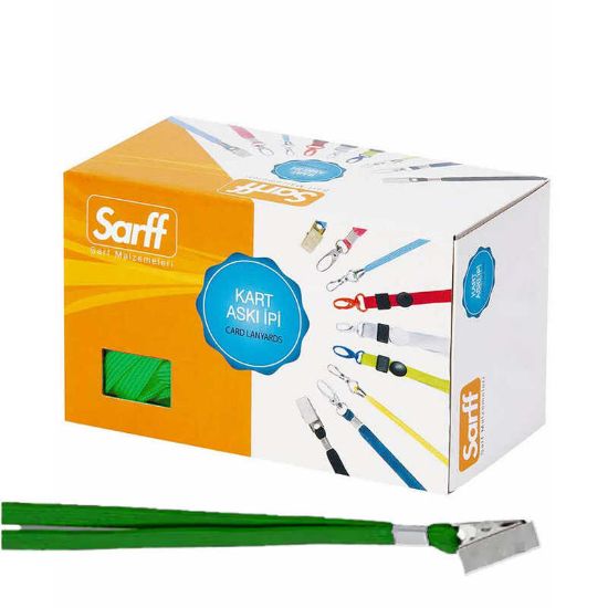 Sarff Kart Askı İpi Metal Klipsli Yeşil 15311213 (50 Adet) resmi