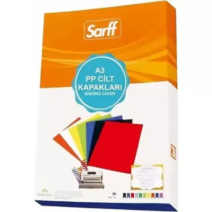Sarff Cilt Kapağı Plastik Opak A3 160 MIC Şeffaf 15201022 (100 Adet) resmi