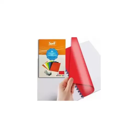 Sarff Cilt Kapağı Plastik Opak A3 160 MIC Kırmızı 15201028 (100 Adet) resmi
