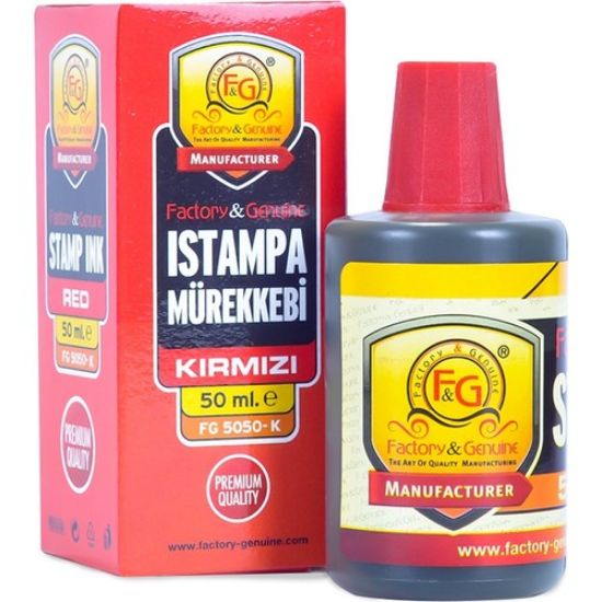 Factory Istampa Mürekkebi 50 ML Kırmızı FG 5050-K (12 Adet) resmi
