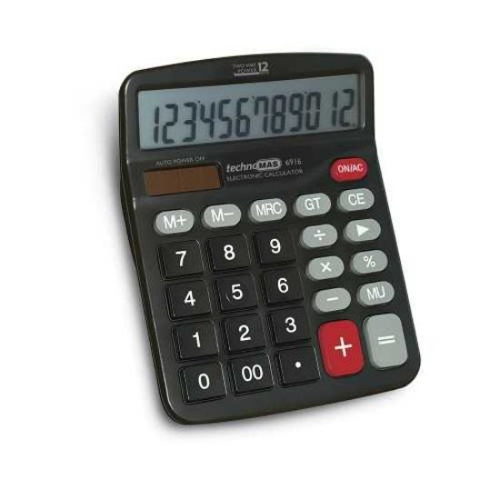 Mas Hesap Makinesi Ofis Tipi Plastik Panel 12 Hane 6916 resmi