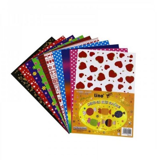 Lino Elişi Kağıdı Desenli 10 LU 23x33 CM 2702J-2 resmi