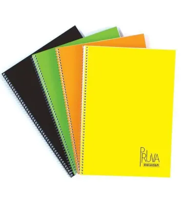 Meteksan Spiralli Defter Pruva Karton Kapak Çizgili 96 YP A4 Fosforlu Kapak 96/1 resmi
