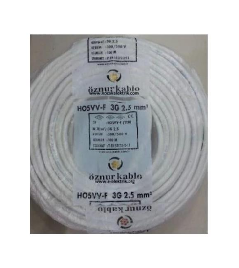 Toros 100mt Elektrik Kablosu 3x2,5mm Beyaz resmi