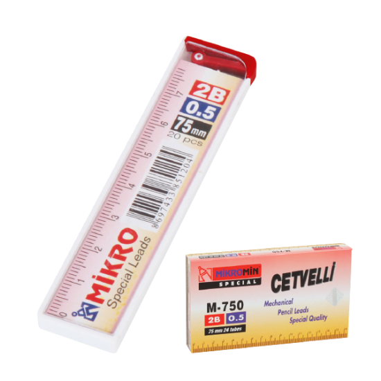 Mikro Min Cetvelli 2B 75 MM 0.5 MM M-750   (24 Adet) resmi